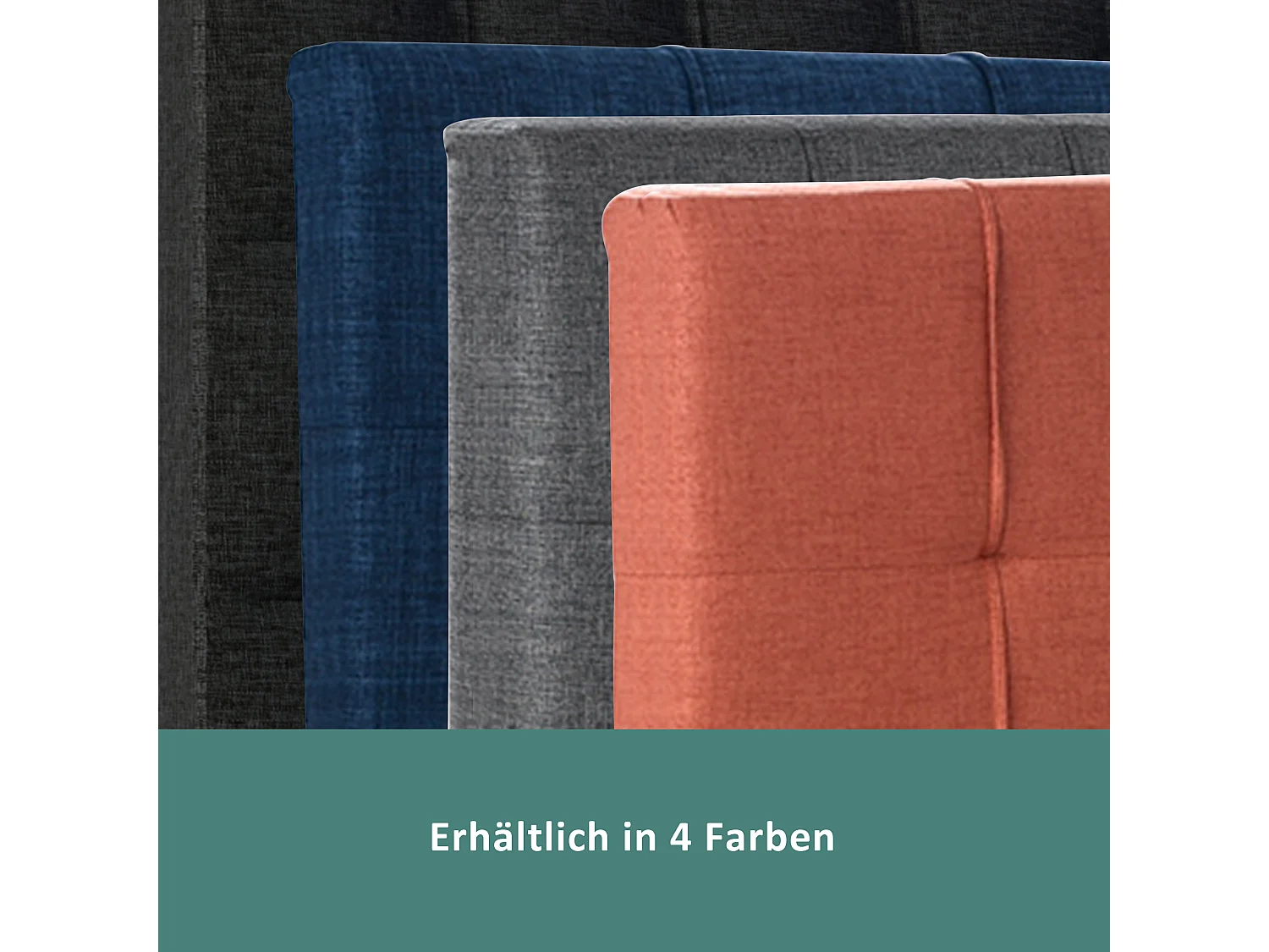 Lit Capitonné 140*200 cm Avec 4 Tiroirs - Sommier À Lattes - Coffre - Tête De Lit Réglable - Support En Métal - Lin Noir - Sans Matelas