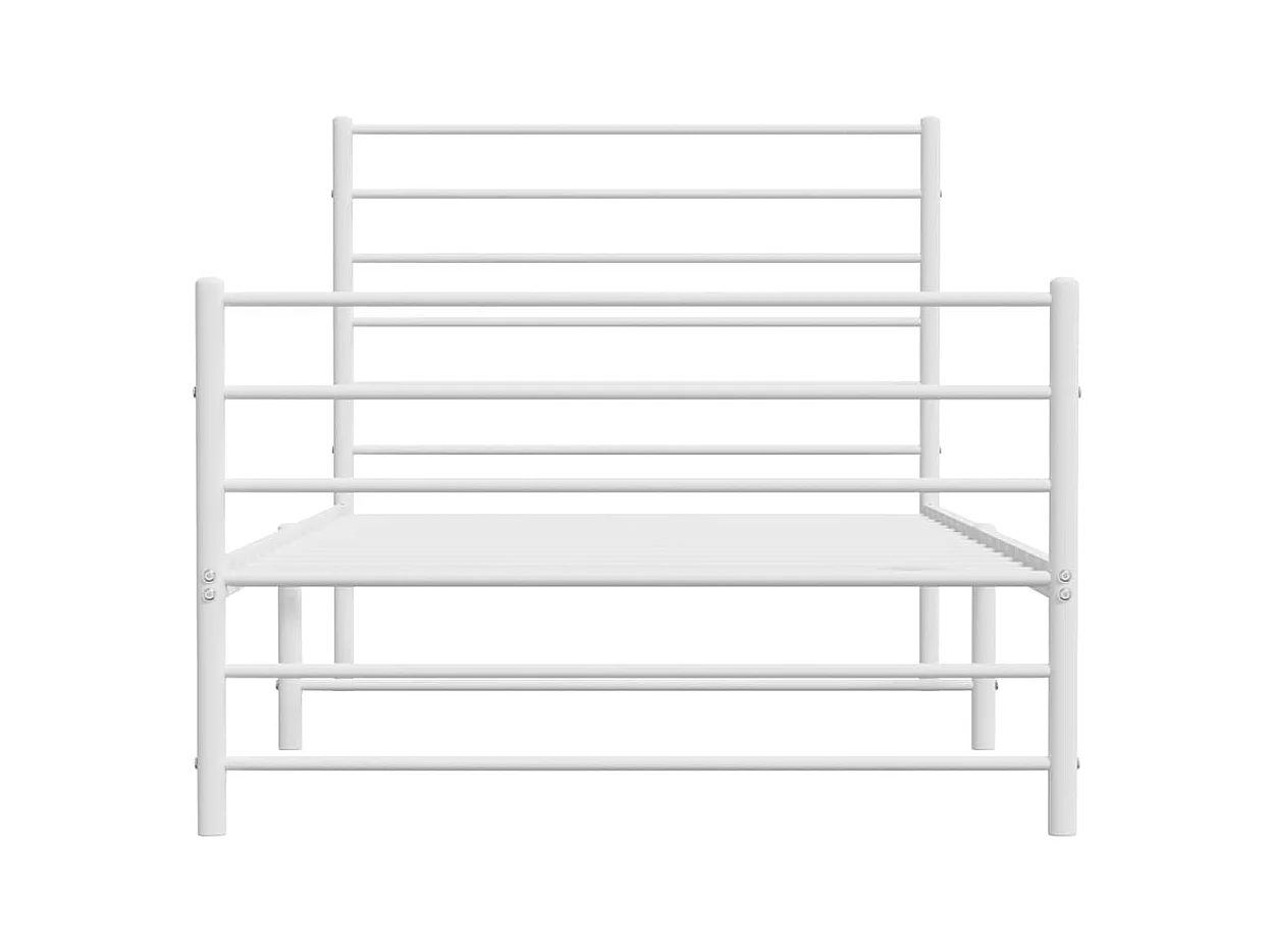 Bedframe met hoofd- en voeteneinde metaal wit 100x190 cm