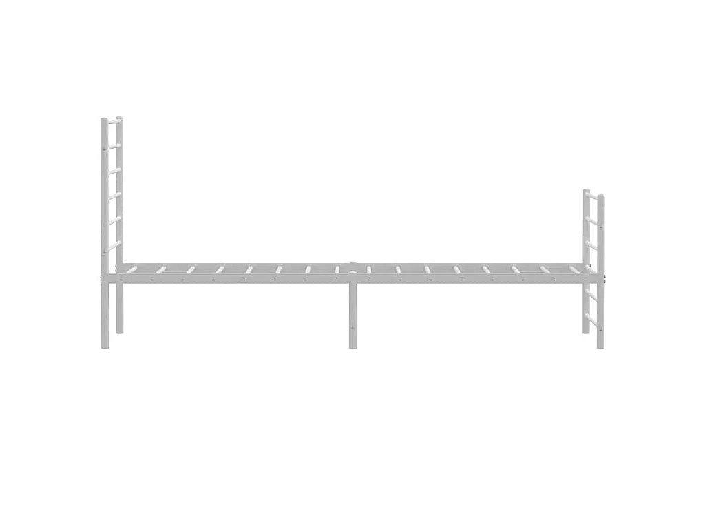Cadre de lit métal sans matelas et pied de lit blanc 100x190 cm