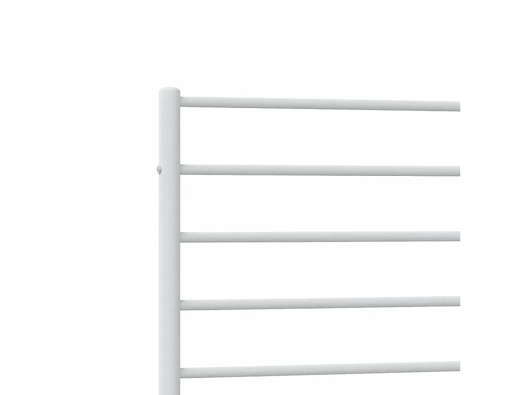 Cadre de lit métal sans matelas et pied de lit blanc 100x190 cm