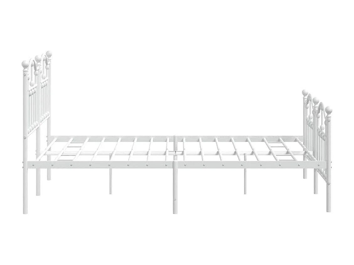 Giroletto con Testiera e Pediera Metallo Bianco 135x190 cm