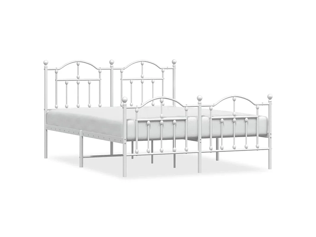 Estructura cama sin colchón con estribo metal blanco 135x190 cm