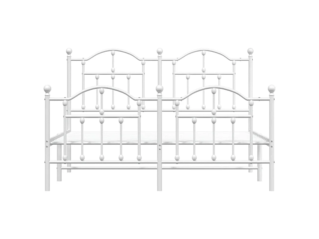 Estructura cama sin colchón con estribo metal blanco 135x190 cm