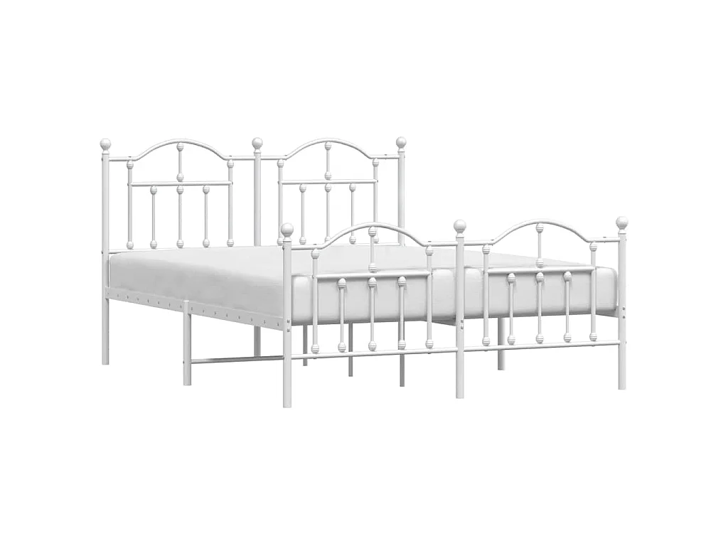 Estructura cama sin colchón con estribo metal blanco 135x190 cm