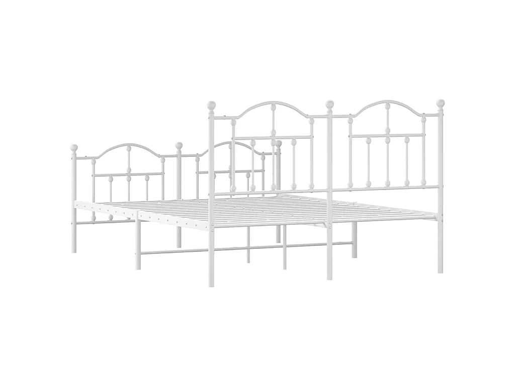 Estructura cama sin colchón con estribo metal blanco 135x190 cm