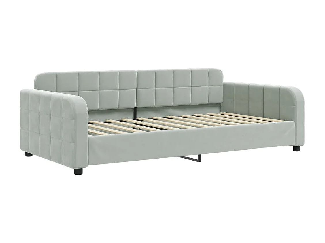 Tagesbett Hellgrau 100x200 cm Samt