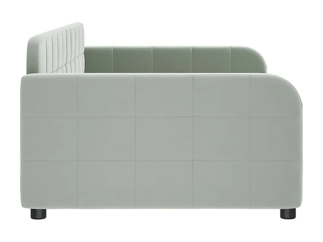 Tagesbett Hellgrau 100x200 cm Samt