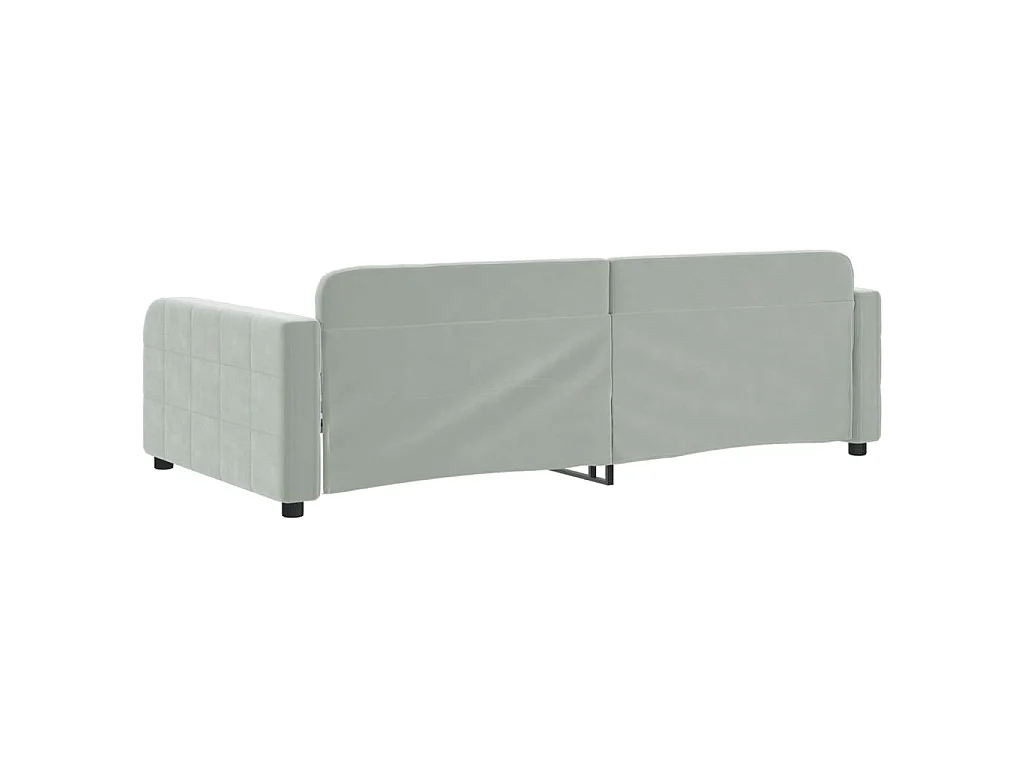 Sofá-cama 100x200 cm veludo cinzento-claro