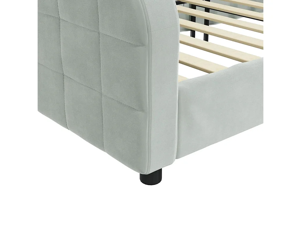 Sofá-cama 100x200 cm veludo cinzento-claro