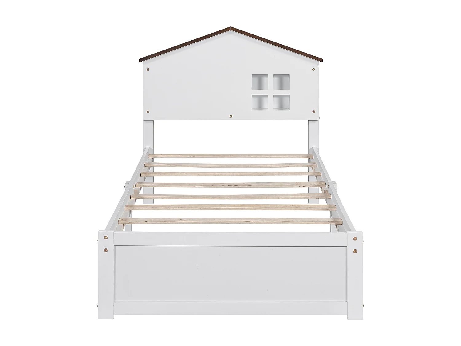 Lit plat blanc 90 * 200cm pour les enfants, bois massif, petite décoration de fenêtre, veilleuse LED