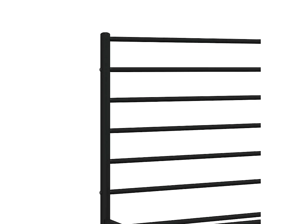 Cadre de lit métal sans matelas avec pied de lit noir 183x213cm