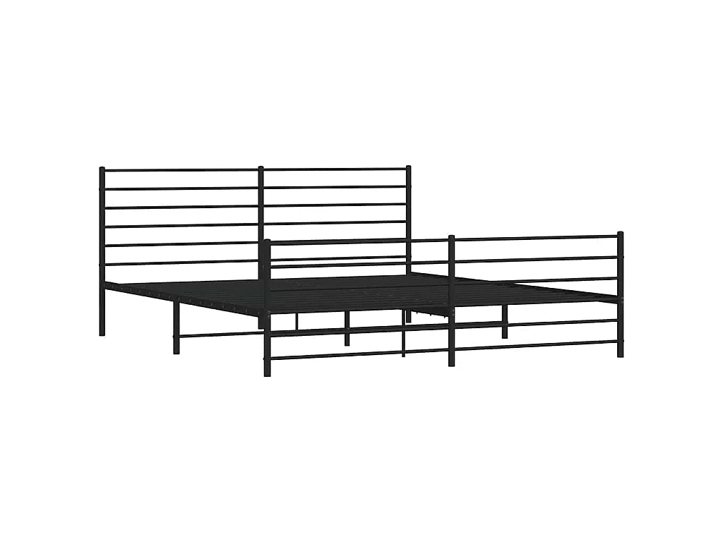 Giroletto con Testiera e Pediera Metallo Nero 183x213 cm
