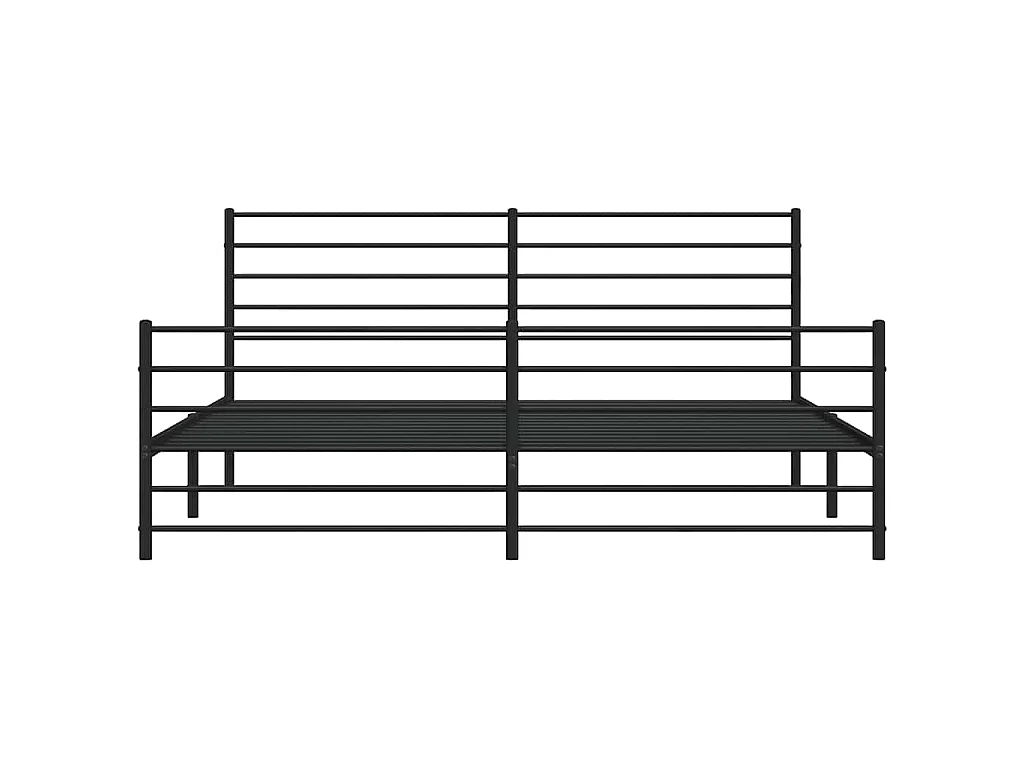 Giroletto con Testiera e Pediera Metallo Nero 183x213 cm