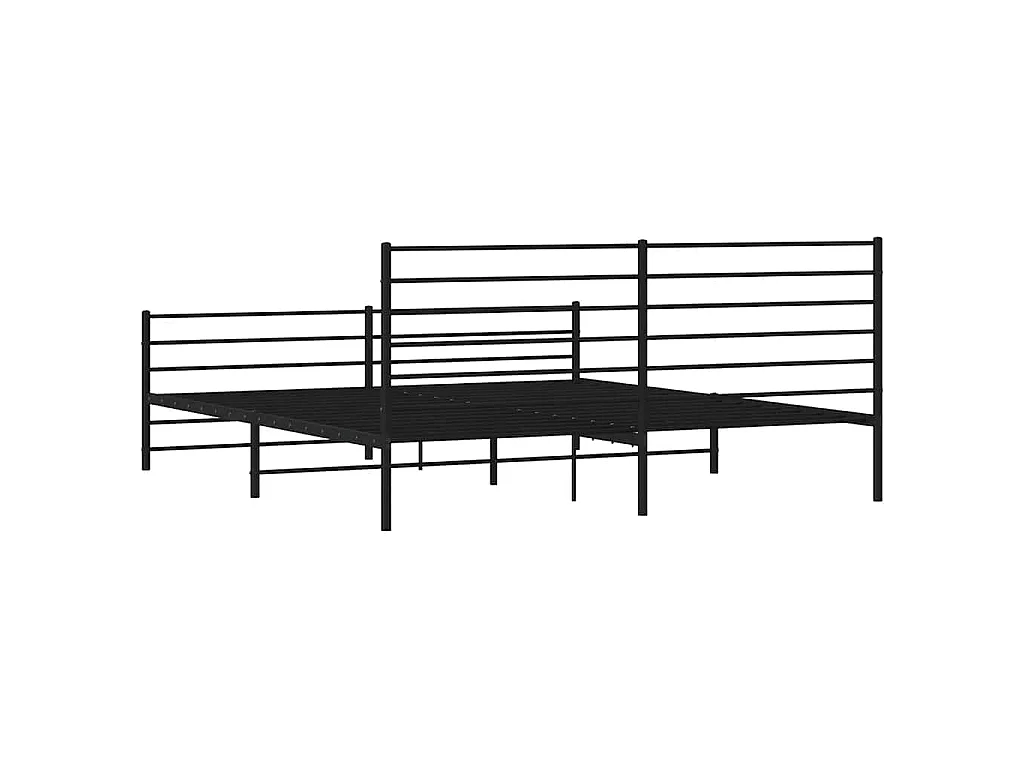 Giroletto con Testiera e Pediera Metallo Nero 183x213 cm