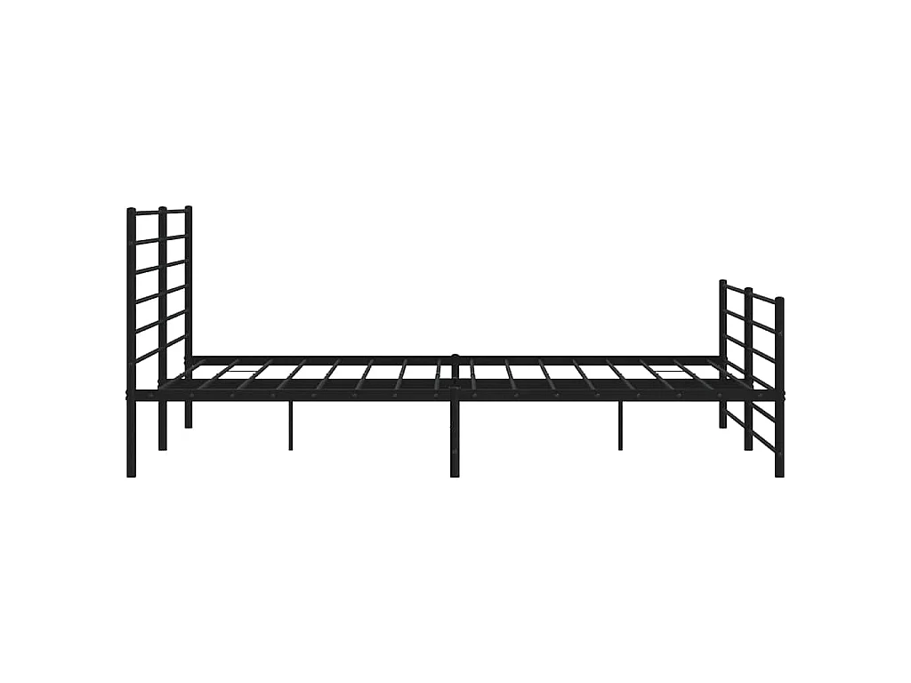 Cadre de lit métal sans matelas avec pied de lit noir 183x213cm