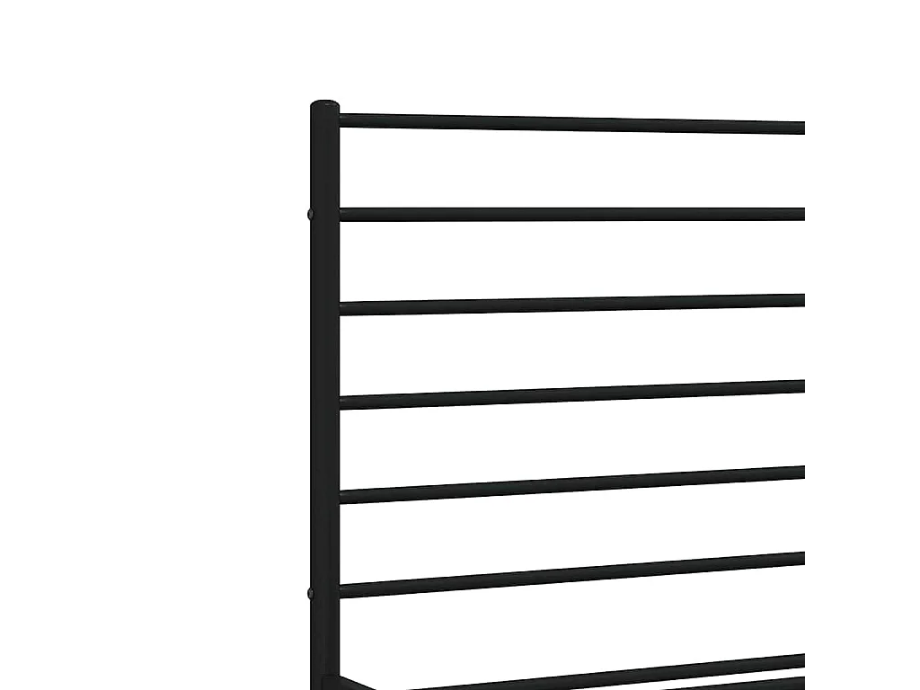 Cadre de lit métal sans matelas avec pied de lit noir 183x213cm