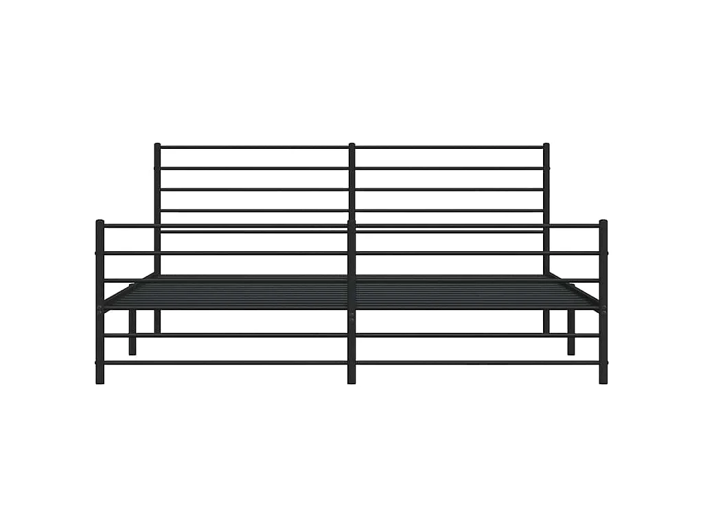 Giroletto con Testiera e Pediera Metallo Nero 183x213 cm