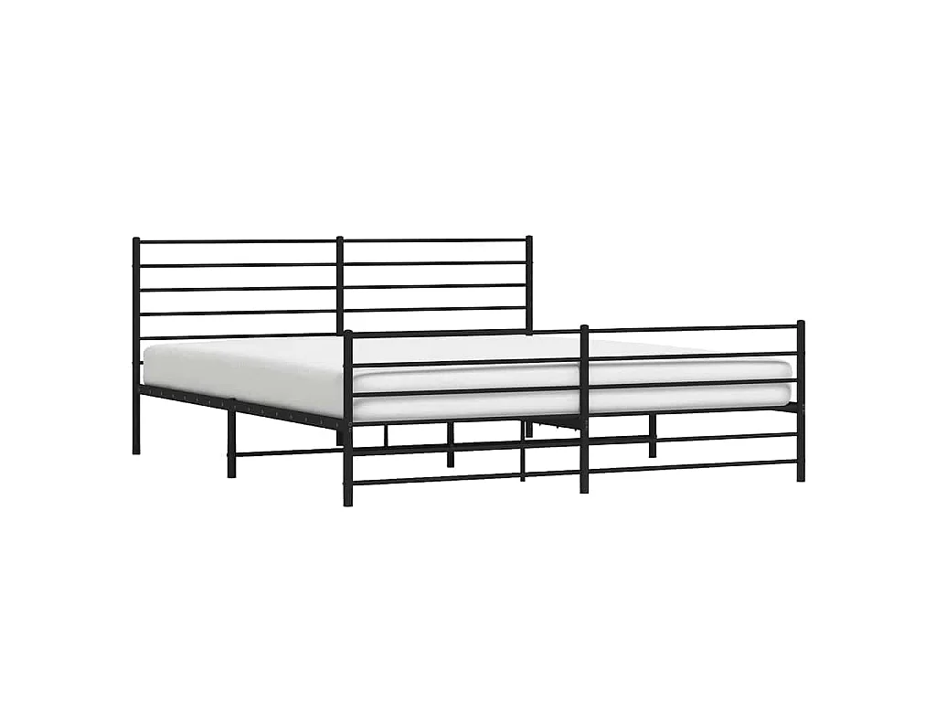 Giroletto con Testiera e Pediera Metallo Nero 183x213 cm