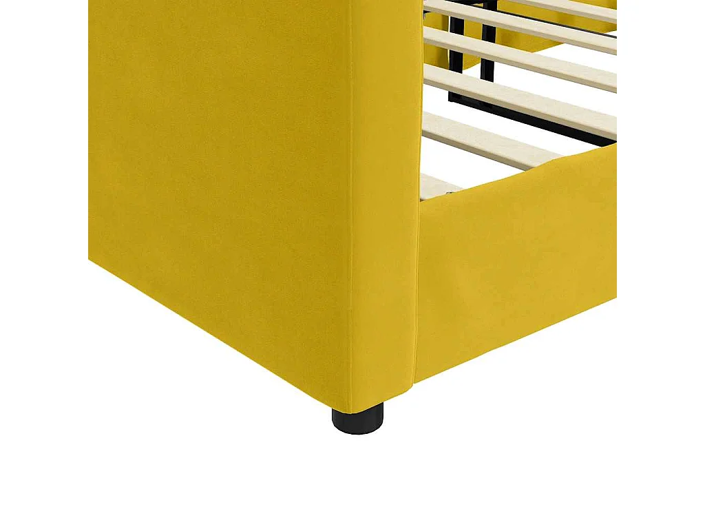 Lit de repos sans matelas jaune 90x200 cm velours