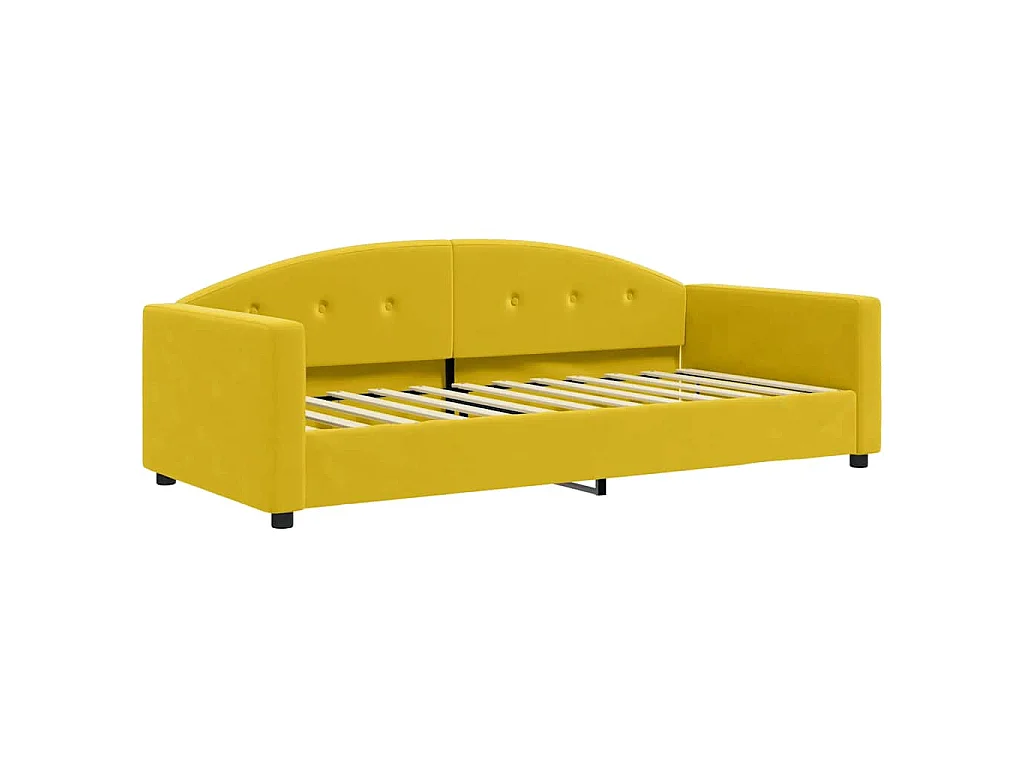 Lit de repos sans matelas jaune 90x200 cm velours