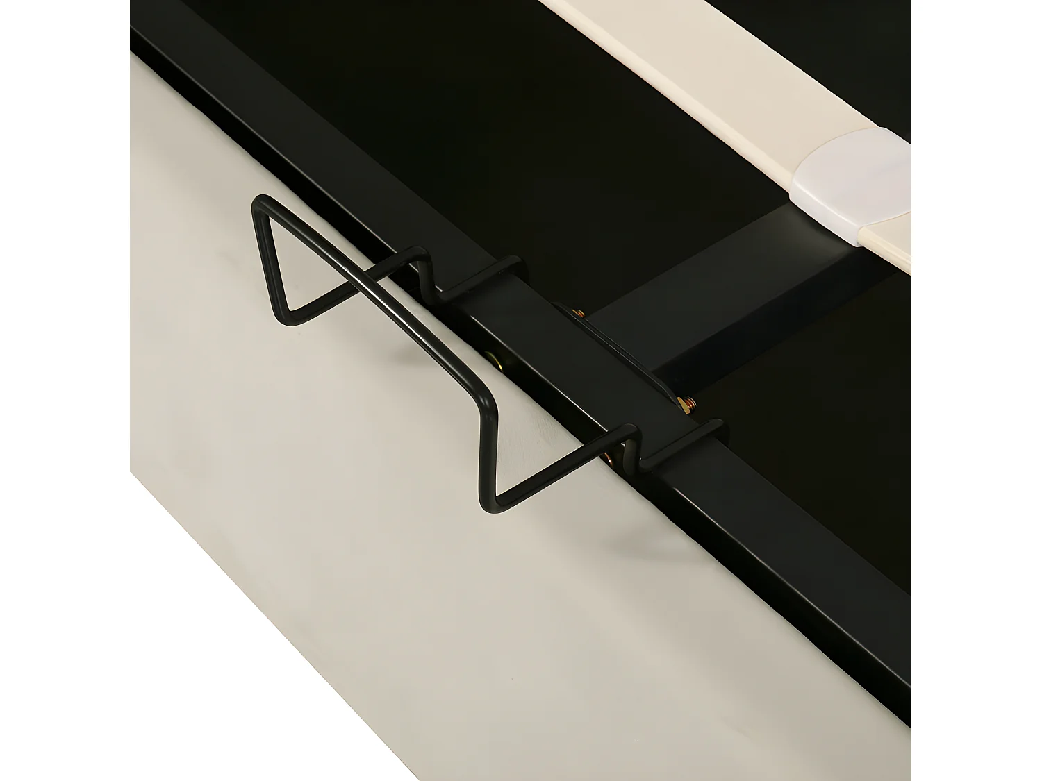 Lit coffre capitonné en velours 140x190cm avec sommier à lattes - Beige