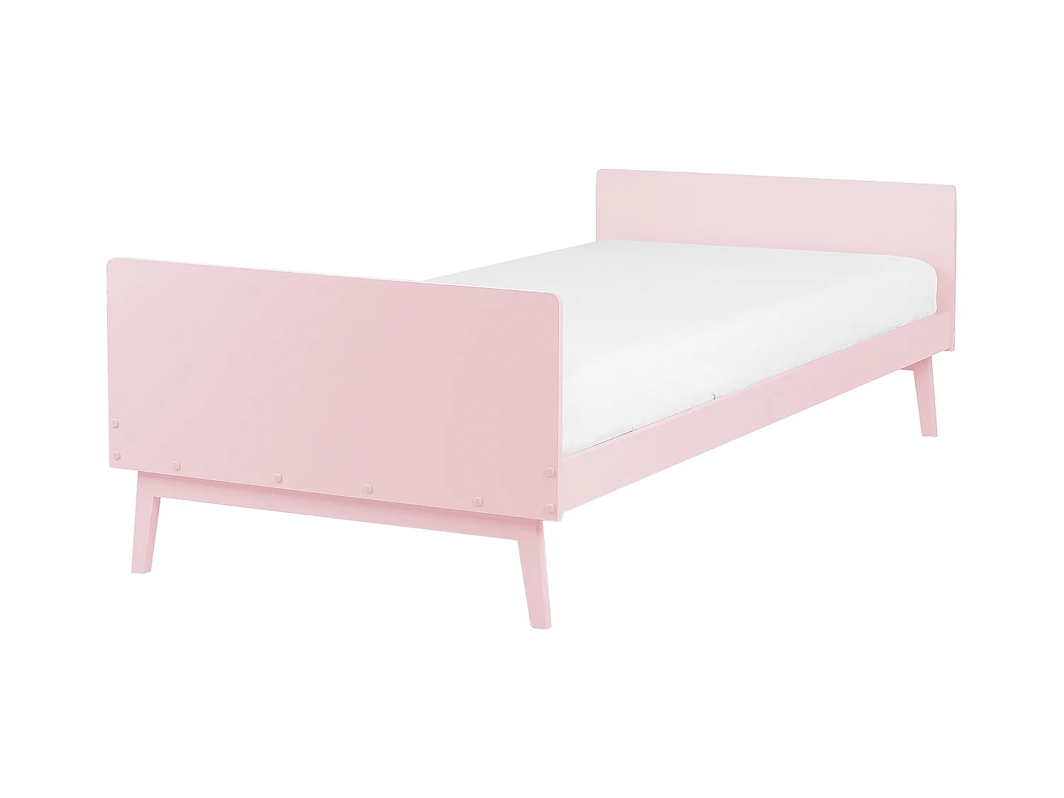 Lit avec sommier Bois de pin BONNAC 90 x 200 cm Rose pastel