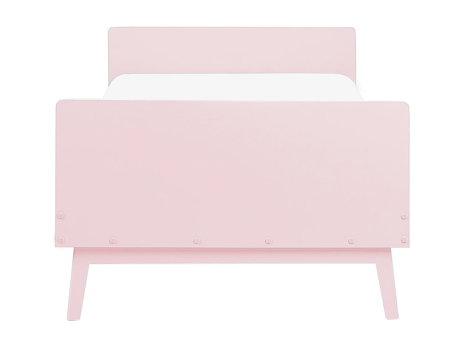 Bett Kiefernholz rosa 90 x 200 cm Einzelbett mit Lattenrost Skandi Stil Bonnac