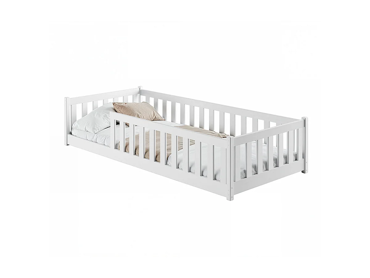 90x200 Vloerbed inclusief lattenbodem Maya Wit