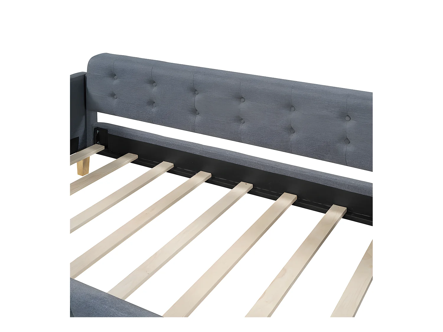 Gestoffeerd daybed 90x200 cm - linnen stof - Grijs