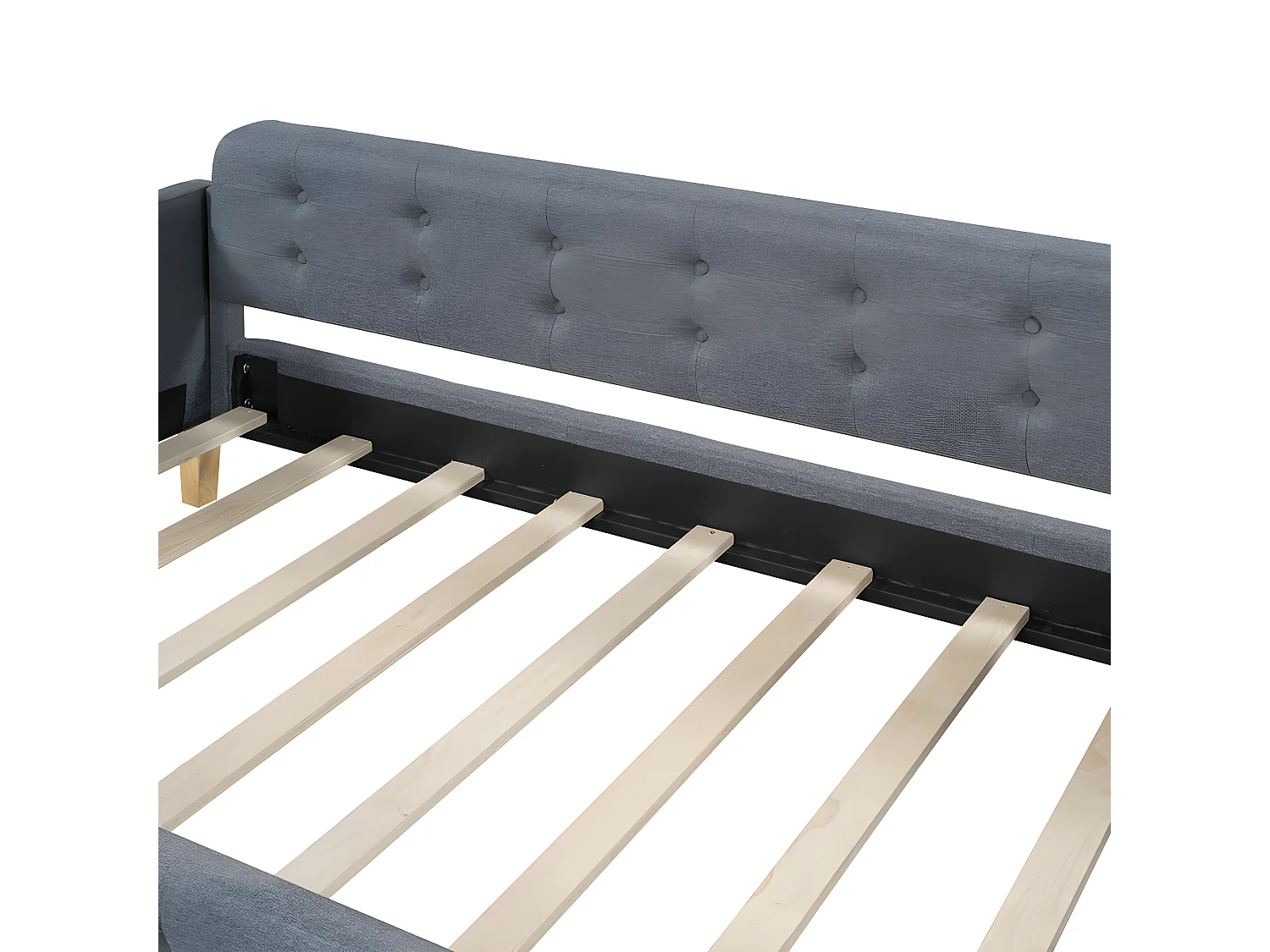 Gestoffeerd daybed 90x200 cm - linnen stof - Grijs
