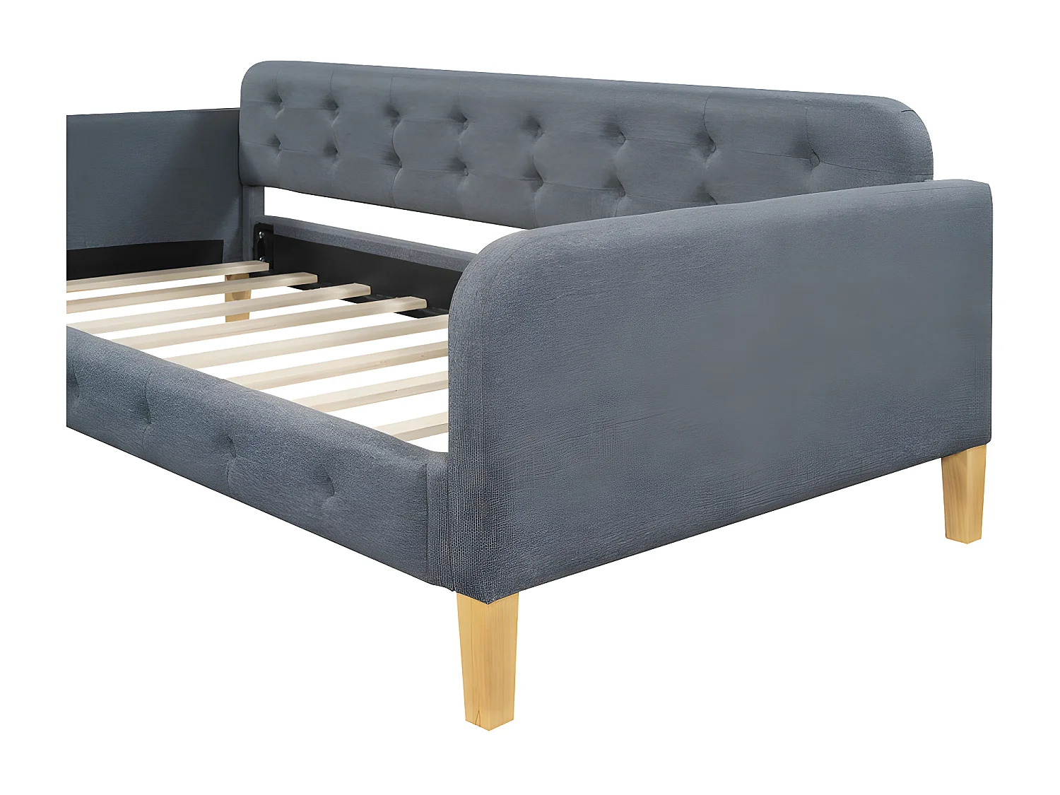 Gestoffeerd daybed 90x200 cm - linnen stof - Grijs