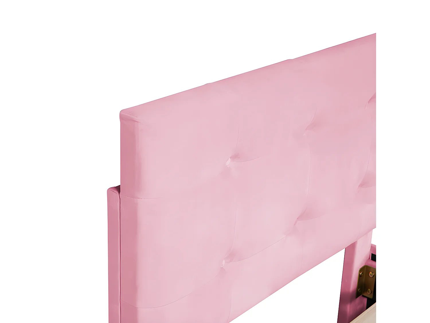 Cama tapizada de terciopelo 90x200cm - cama individual con 2 cajones y somier - Rosa