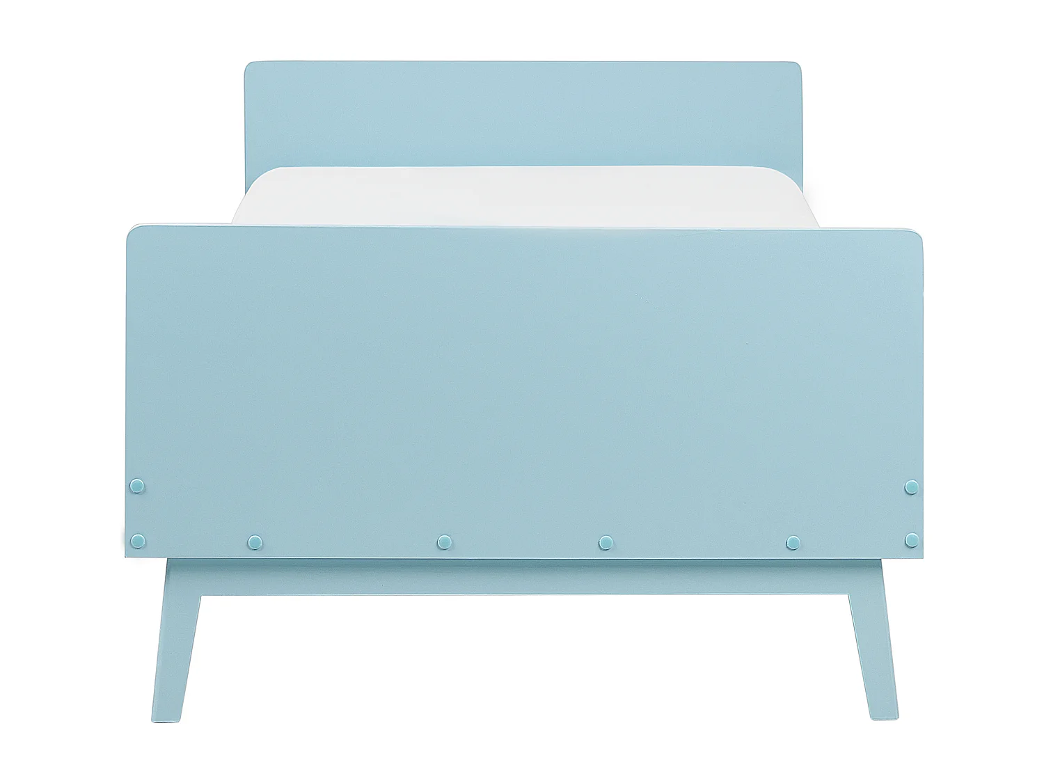 Bett Kiefernholz blau 90 x 200 cm Einzelbett mit Lattenrost Skandi Stil Bonnac