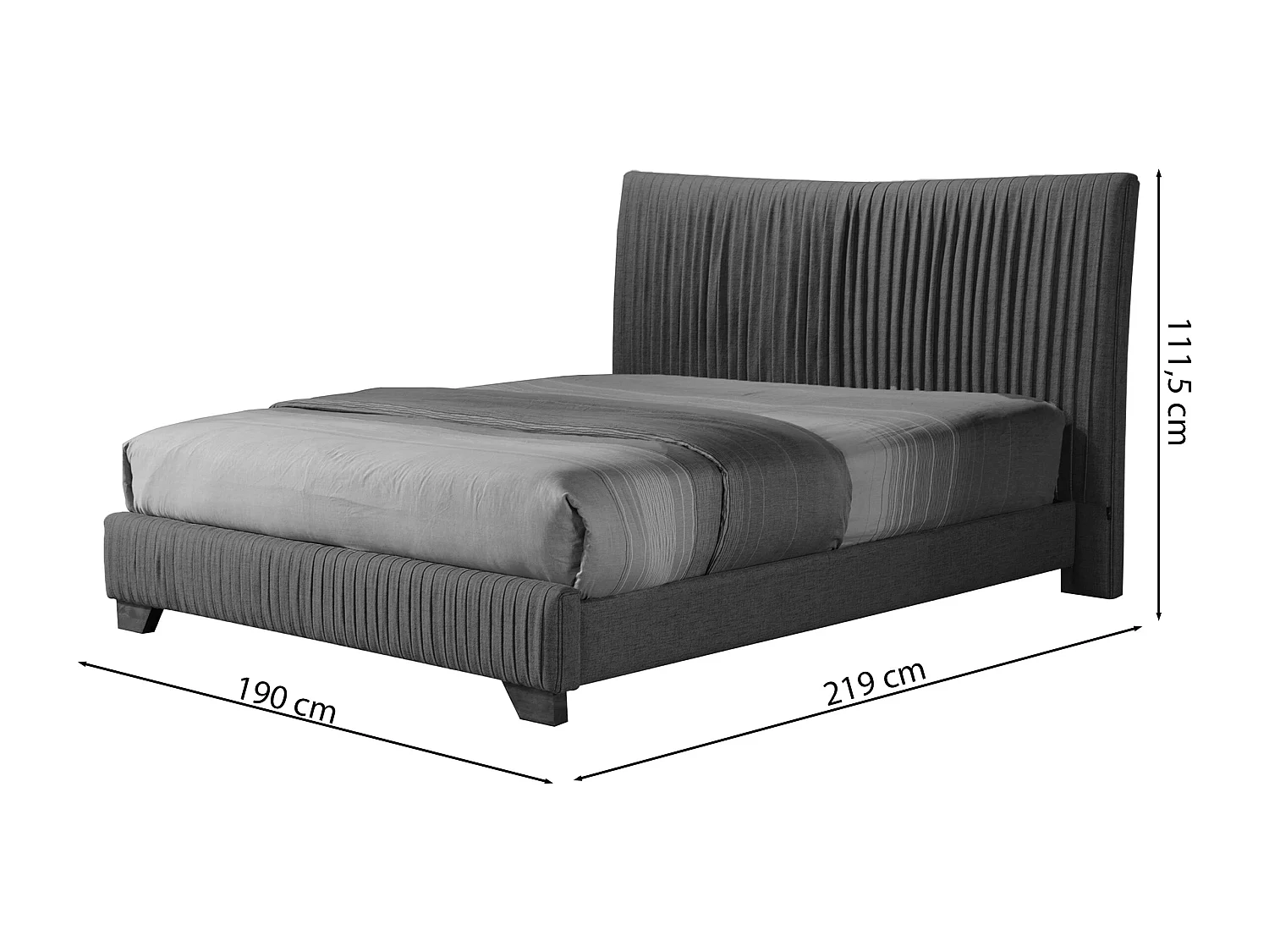 Polsterbett 160x200 cm grau - BRATAN