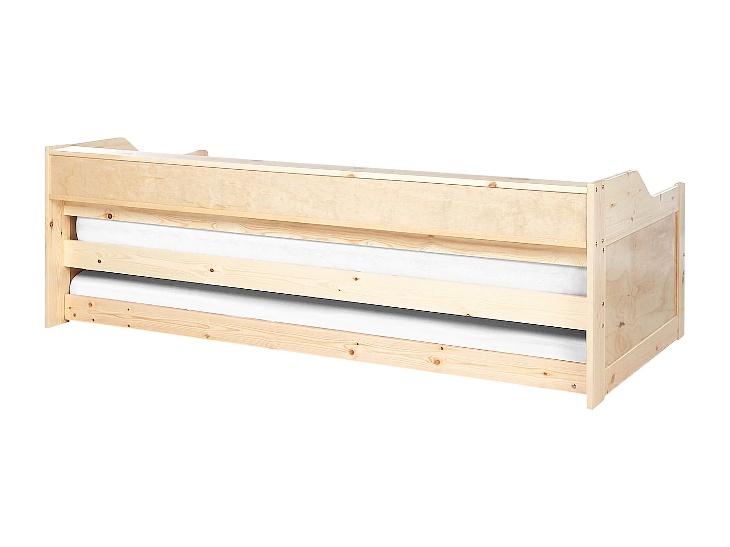 Lit gigogne Bois de pin EDERN 90 x 200 cm Marron clair