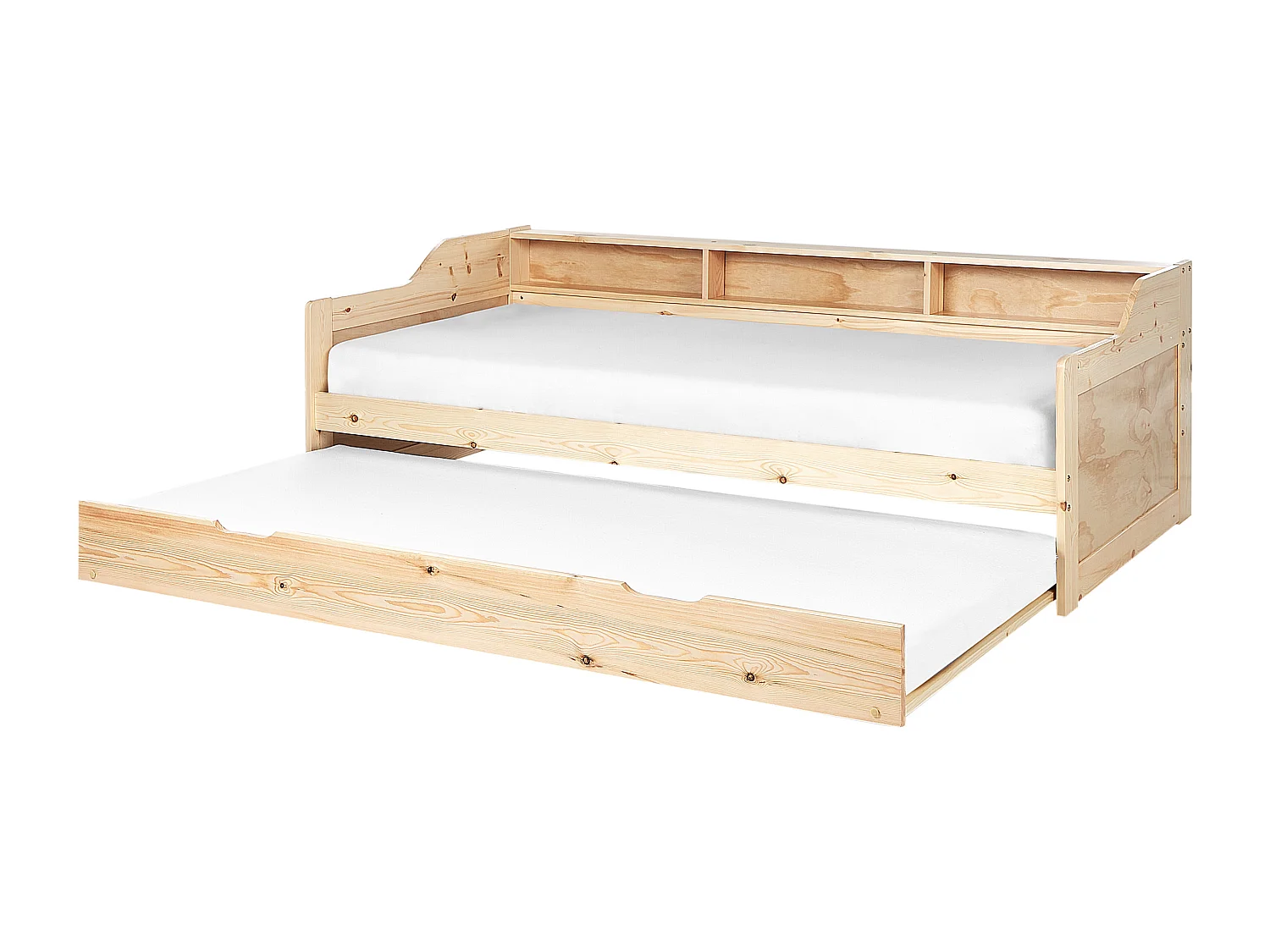 Cama gavetão Pinho EDERN 90 x 200 cm Castanho claro