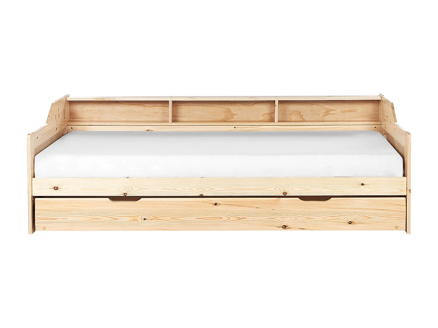 Cama gavetão Pinho EDERN 90 x 200 cm Castanho claro