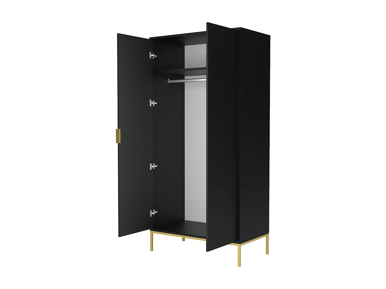 Kristina moderne kledingkast 100 cm-Kleur Zwart