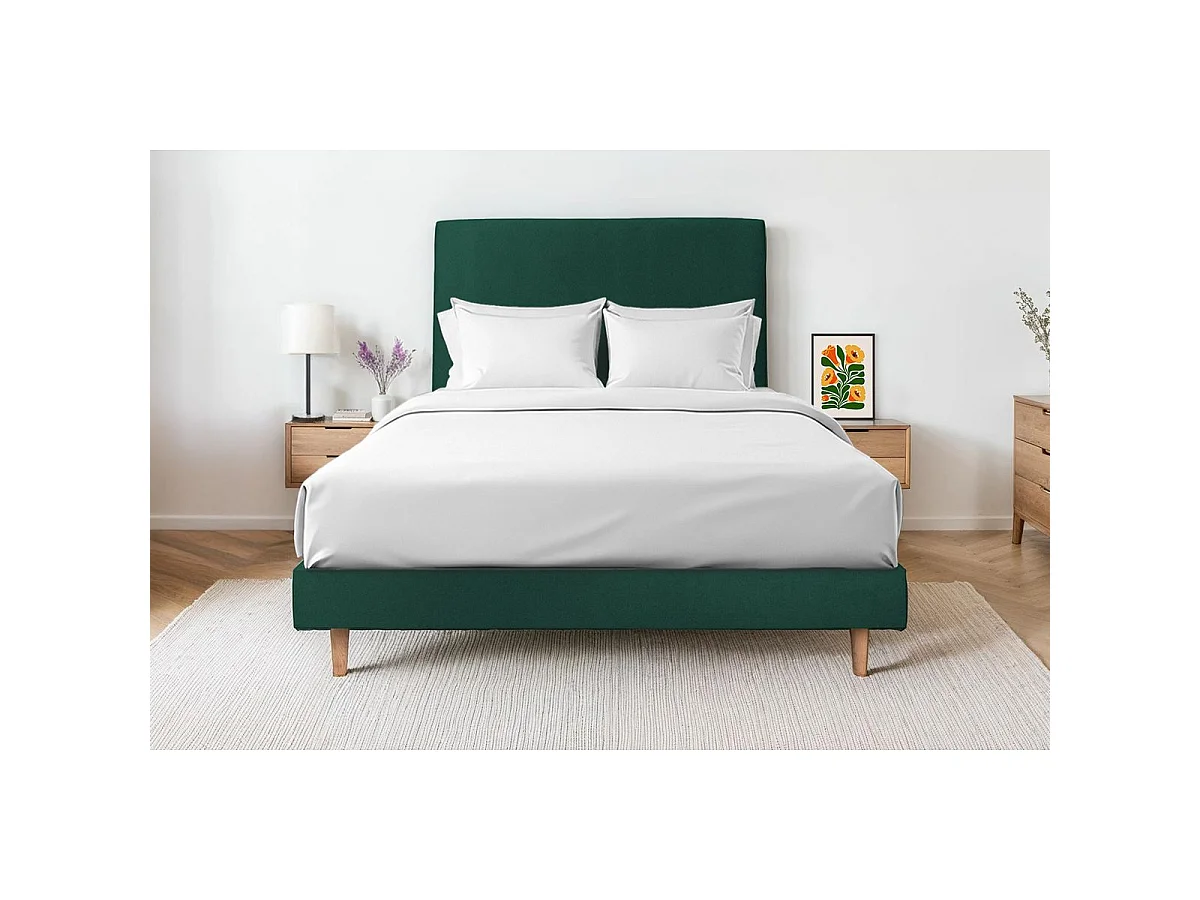 Sommier Kit Velours Vert 140x190 H29cm
