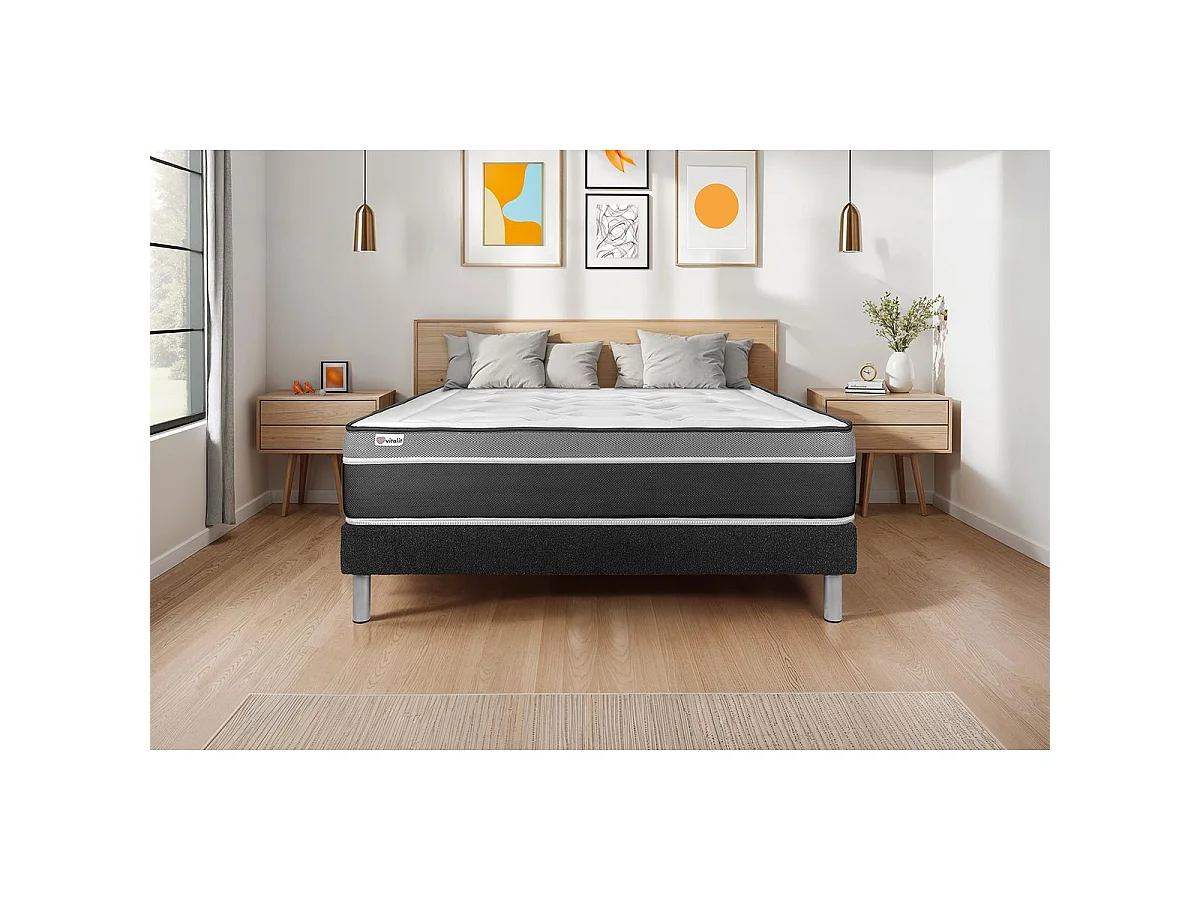 Sommier VITAL'SOM Noir 140 x 200 cm