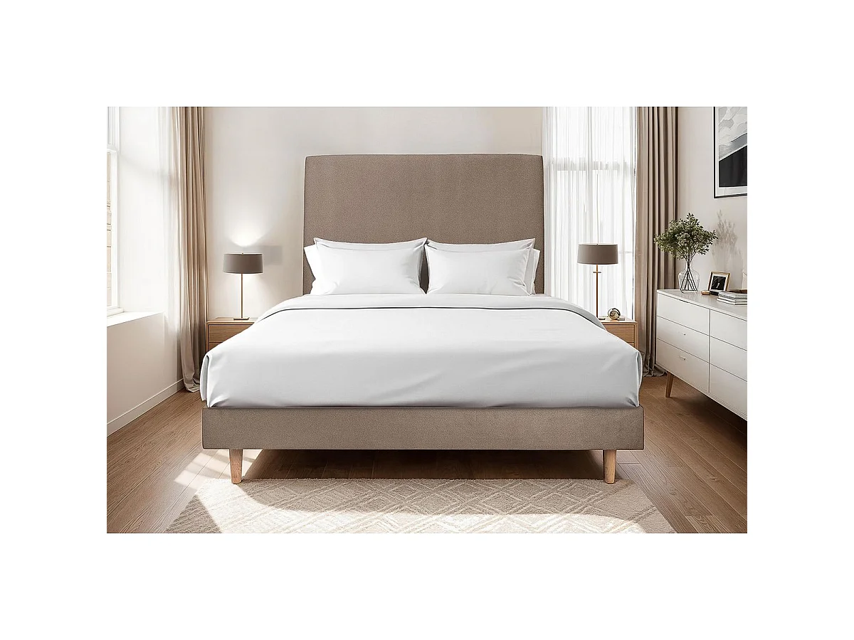 Sommier Kit Velours Taupe 160x200 H29cm