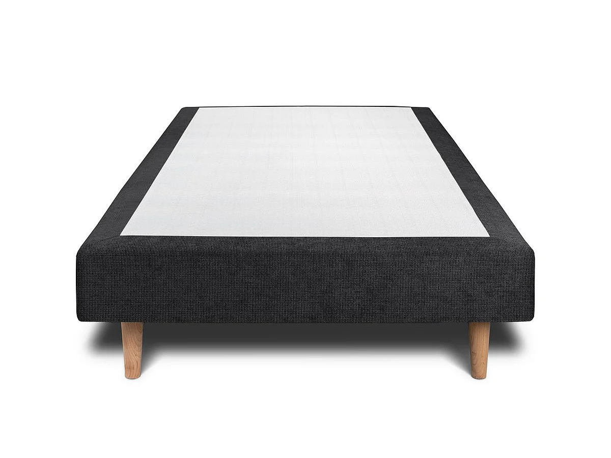 Sommier Tapissier Tissu Noir 90x200 H35cm