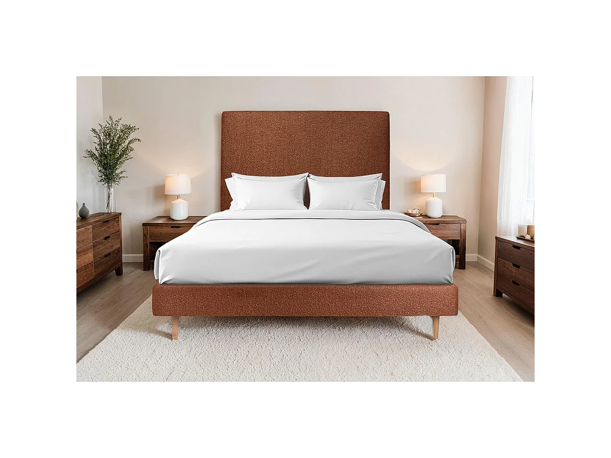 Sommier Tapissier Bouclette Terracotta 150x190 H29cm