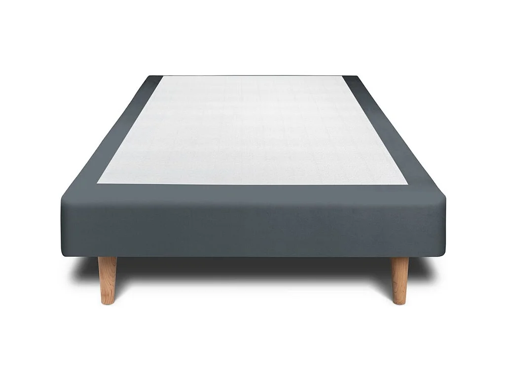 Sommier Tapissier Velours Gris anthracite 80x200 H29cm