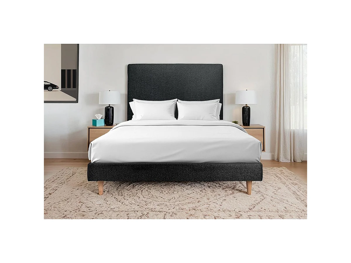 Sommier Tapissier Bouclette Noir 160x200 H29cm