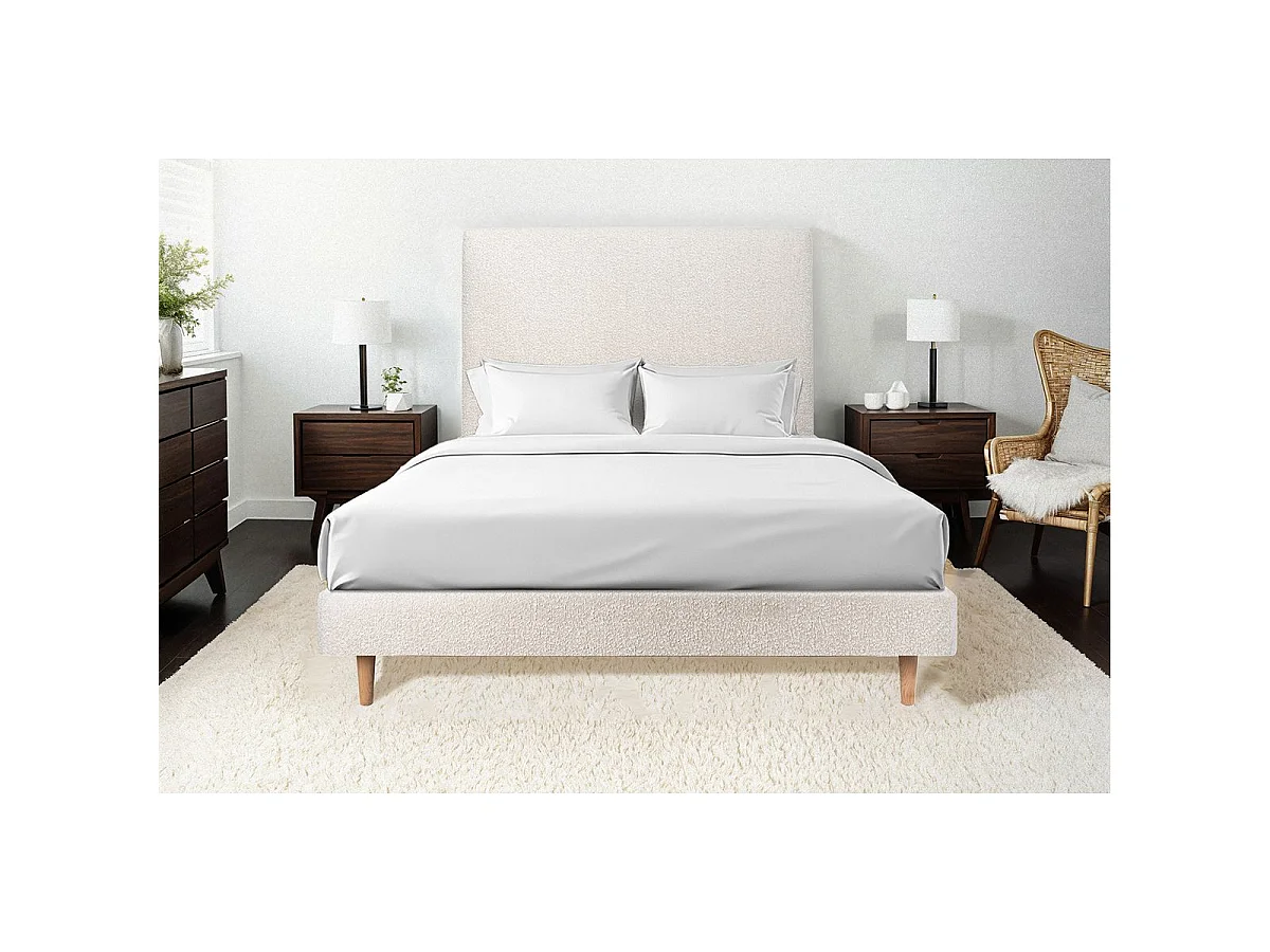 Sommier Tapissier Bouclette Beige 135x190 H29cm