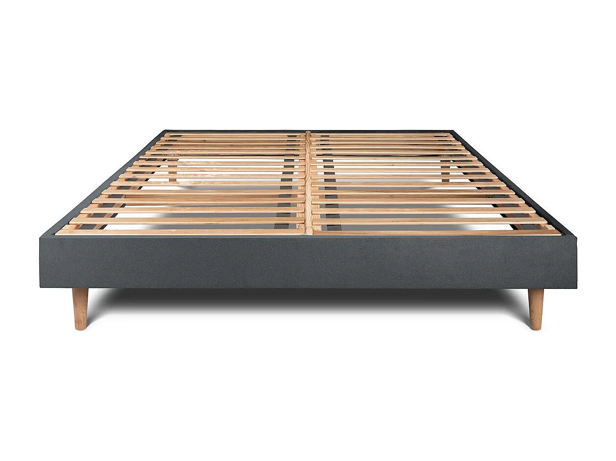 Sommier Kit Velours Gris anthracite 140x200 H29cm