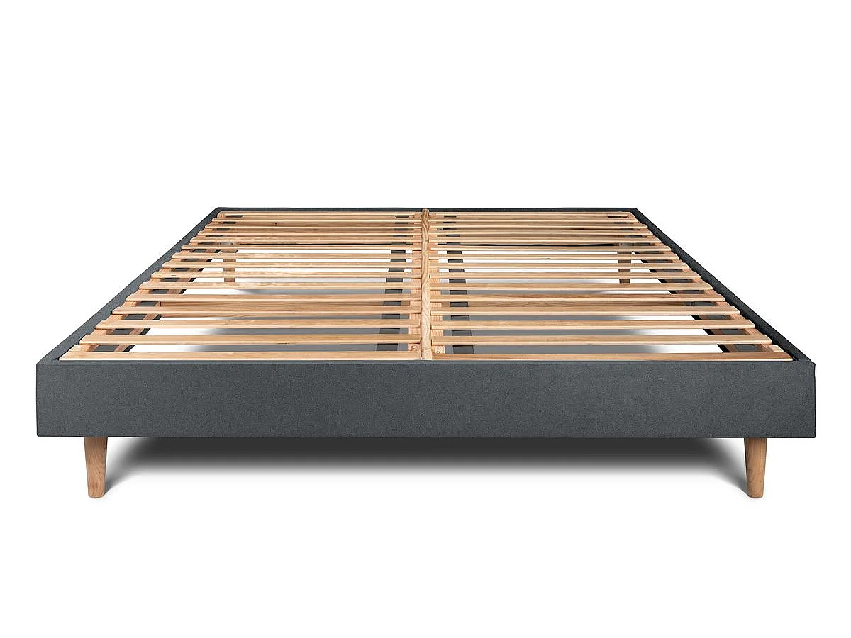 Sommier Kit Velours Gris anthracite 140x200 H29cm