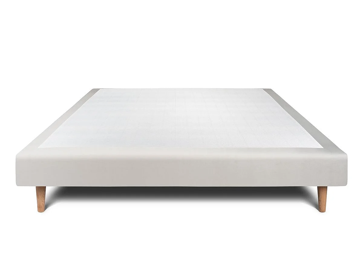 Sommier Tapissier Velours Gris clair 160x200 H29cm