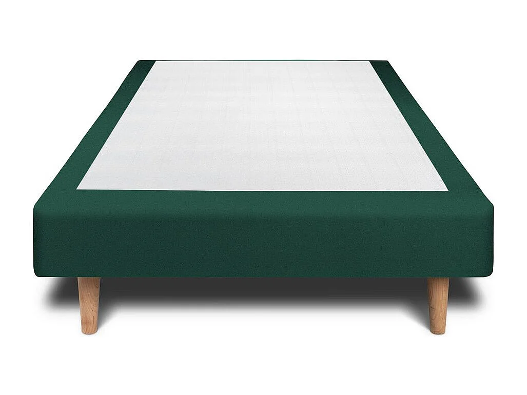 Sommier Tapissier Velours Vert 90x200 H35cm